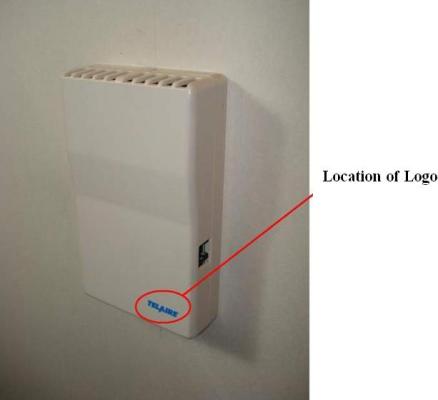 Recalled sensor showing location of logo (Externally all ten models look like the one above. The sensors have a Telaire, Carrier, or no logo in front of the unit.)