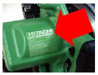 Model Number Location on Recalled Hitachi Circular Saw