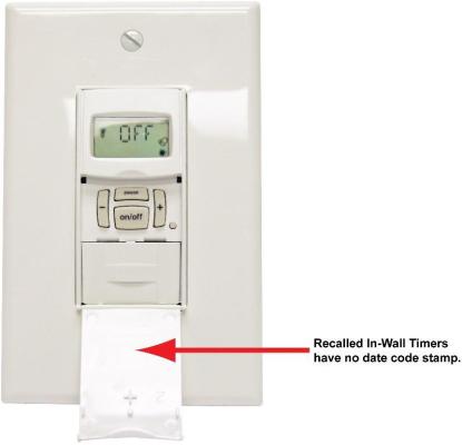Recalled In-wall Timers have no date code stamp