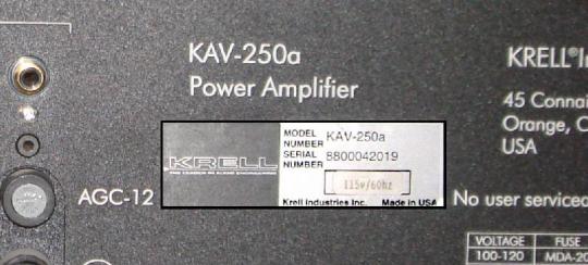 Recalled Amplifier label