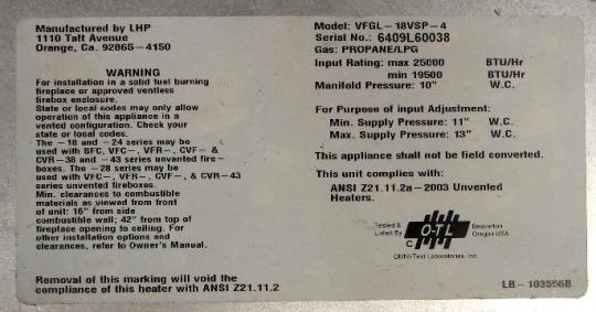 Lennox Hearth Products Recalls Vent-Free Gas Logs and Fireplaces