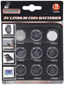 Recalled CR2016/ CR2032/ CR2025 Lithium Coin Batteries, Item 00264