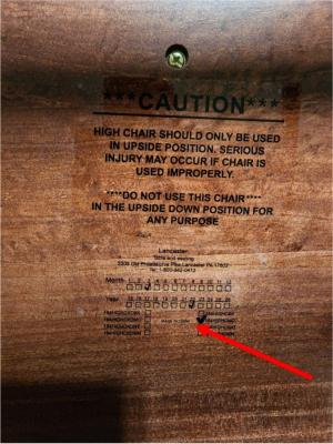 Made in China Under Seat Label