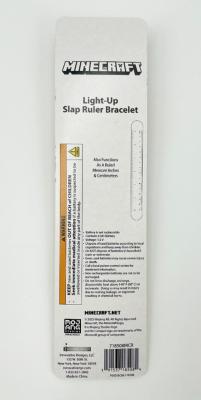 Recalled Minecraft Light-Up Slap Ruler Bracelet, Model 718508MCR – Back