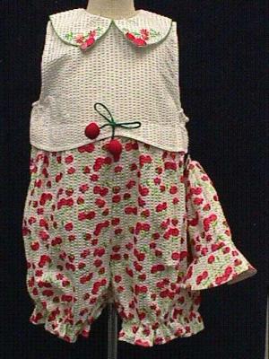 Recalled Mini Fruit Girl's Romper with ornamental cherries
