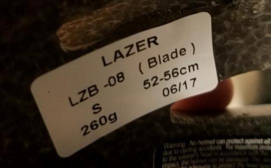 Model LZB-08 is printed on a sticker inside the helmet.