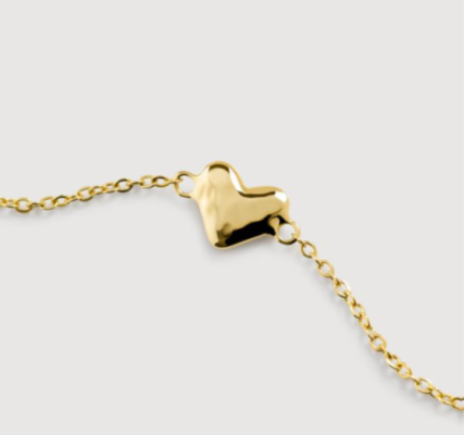 Recalled 14k Yellow Gold Mini Heart Chain Bracelet (SKU YG-BL-HART-NON)