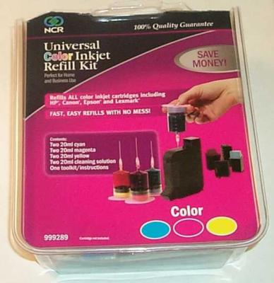 Recalled NCR Universal Color Inkjet Refill Kit, model 999289