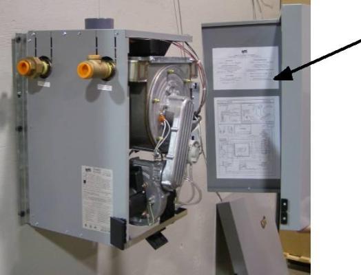 Recalled NTI Trinity Gas-Fired Hot Water Boiler Label