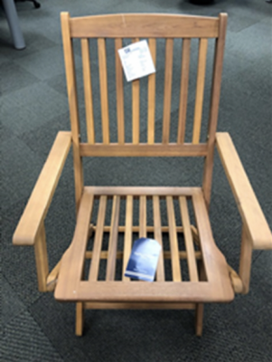 Recalled outdoor wooden folding chair
