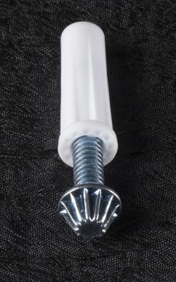 Detail of pin in recalled interior bifold doors showing rectangular indentation