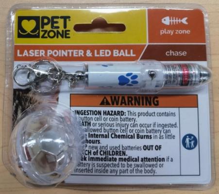 Recalled Pet Zone Laser Pointer and LED Ball Pet Toys
