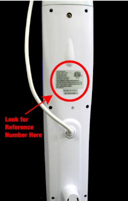 Recalled Steam Cleaner showing location of reference number
