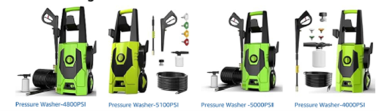  Recalled AgiiMan pressure washers and attachments