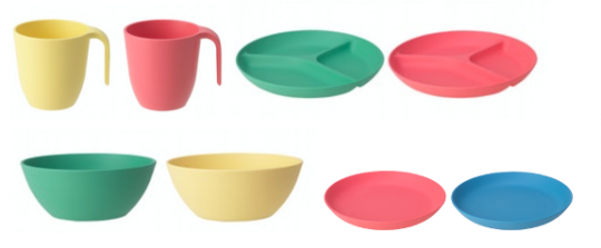 Recalled HEROISK bowls, plates and mugs