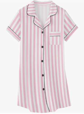 Recalled Umeyda Shortsleeve Nightgown – Baby Pink Stripe