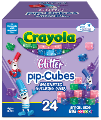 Recalled CreateOn Crayola-branded Glitter pip-Cubes, 24-Piece, Model 1000243