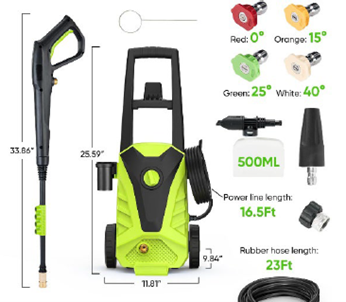 Recalled Sweetcrispy electric pressure washer – components