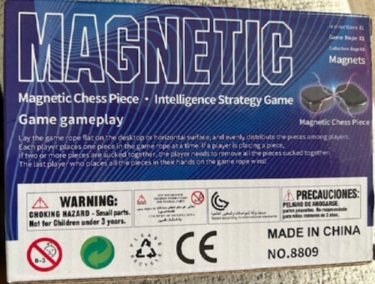 Magnetic Chess Game (back of box)