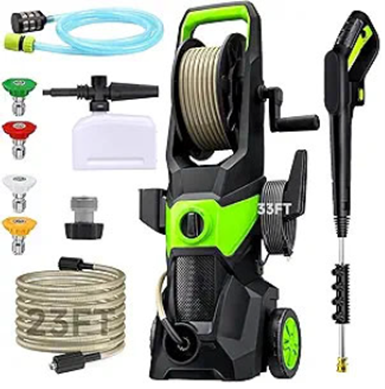 Vlaseo pressure washer with four Quick Connect nozzles and foam cannon