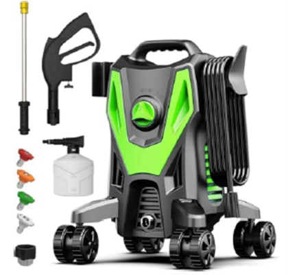 SEN-QII pressure washer with attachments.