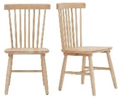 Recalled StyleWell Wood Windsor Dining Chair set – natural wood