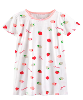 Recalled Booph children’s nightgown – short sleeves, pink with strawberries