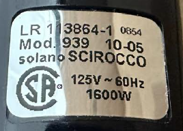 “solano SCIROCCO” and “Mod. 939” are printed on a label on the handle