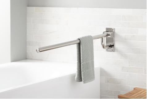 Recalled Pickens Flip Up Towel Grab Bar in Polished Stainless Steel