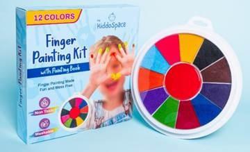 Recalled TheKiddoSpace Finger Painting Kit - 12-color Paint Palette  