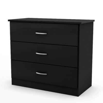 Libra style 3-drawer chest in black 