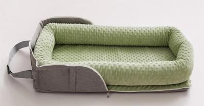 Joyful Journeys Baby Lounger in green minky