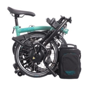 Recalled Brompton Electric Folding Bicycle (folded position)