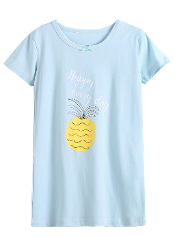 Recalled Booph children’s nightgown – short sleeves, blue with pineapple