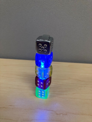 Creative Dice Lighter - lit up