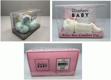 “Stephan BABY” is printed on the front and underside of the recalled toys’ packaging.