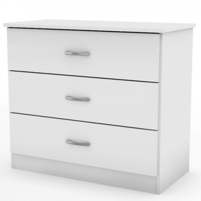Libra style 3-drawer chest in white 