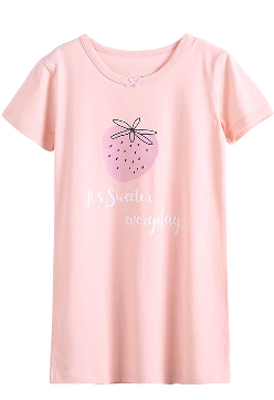 Recalled Booph children’s nightgown – short sleeves, pink with strawberry