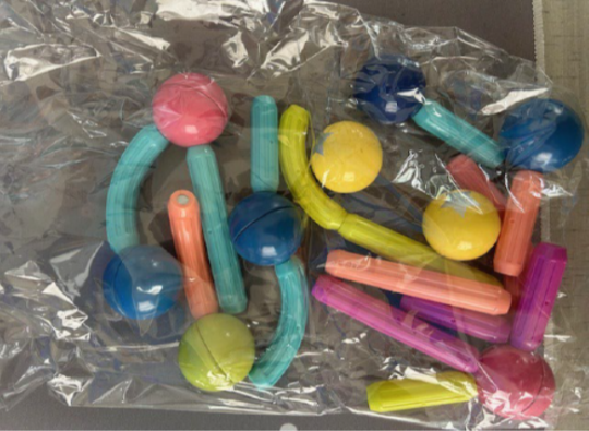 Violative Magnetic Building Blocks in plastic packaging