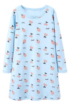 Recalled Booph children’s nightgown – long sleeves, blue with strawberries