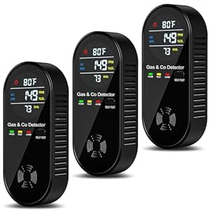 4 in 1 Plug in Natural Gas and Carbon Monoxide Detectors Model KH158 (black)