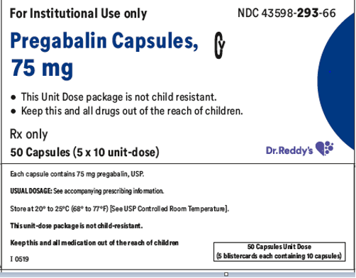 Recalled Dr. Reddy’s Pregabalin Capsules 75 mg