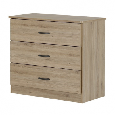 Libra style 3-drawer chest in rustic oak 