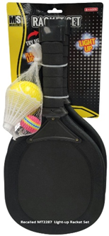 Recalled Misco Sports Light-Up Racket Set 