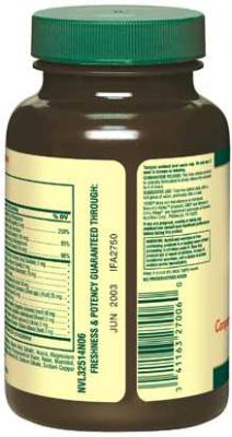 Back view of Nature's Valley, Women's Formula Multivitamin bottle
