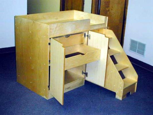 Wooden Changing Table with Steps