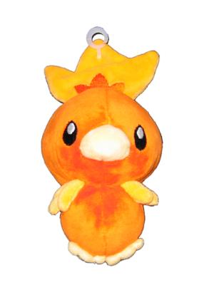 Recalled Plush Bean Bag Torchic, #3084 – measures about 6½ inches tall; it is bright orange with lighter orange on its head and wings