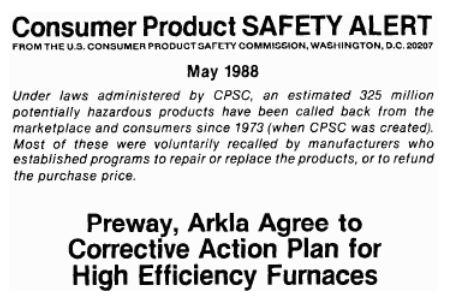 Preway, Arkla Agree Corrective Action Plan