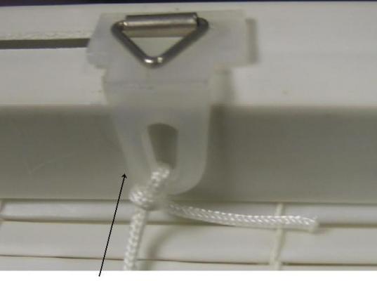 Recalled roll-up blind without release clips (included in this recall)