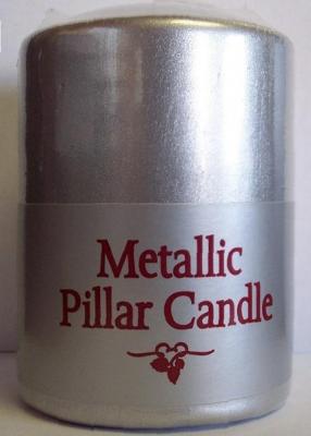 Recalled Metallic Pillar Candle 4-inch